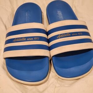 Adidas Adilette Blue and Cream Slides Mens 11